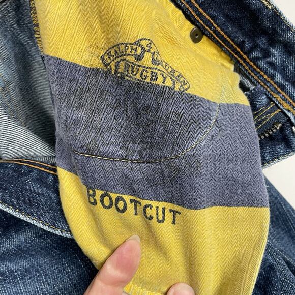 Ralph Lauren Rugby Bootcut Jeans Mens Size 29x32 Blue Skull Crossbones Old Money - Picture 11 of 14
